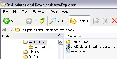 exoExplorer setup files